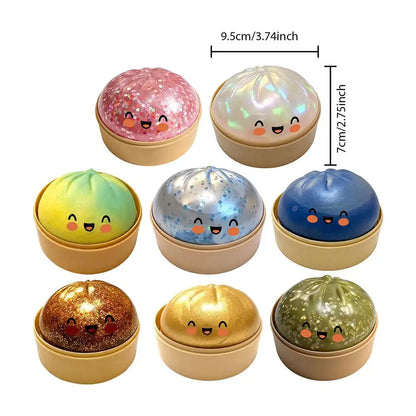 Glitter Dumpling Squishy — Slow Rise Stress Ball Fidget Toy