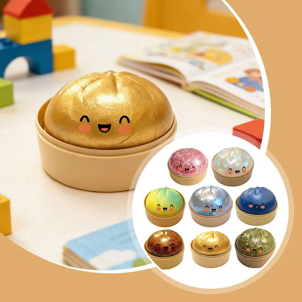 Glitter Dumpling Squishy — Slow Rise Stress Ball Fidget Toy
